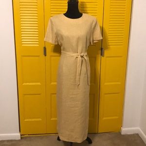 Talbots wheat colored linen dress.